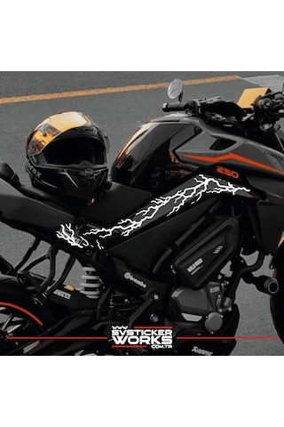 Cfmoto 250nk Sticker Orta Şase Şimşek Yıldırım Sticker Deseni Dekor Sticker