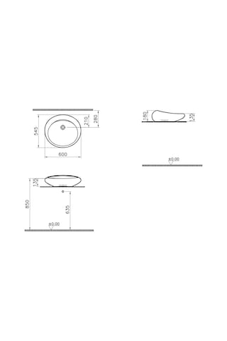 VitrA İstanbul 4280B470-0016 Çanak Lavabo Yuvarlak Siyah 60 x 55 CM