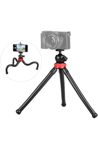 Ayex Mt-10 Esnek Mini Tripod Küresel Kafa & Telefon Tutucu Kamera Ve Akıllı Telefon Uyumlu -