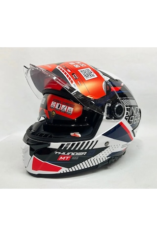 Mt Thunder 4sv Luminence A7 Şefaf Vizörlü Kask Parlak Renk Çok Renkli Çok Renkli