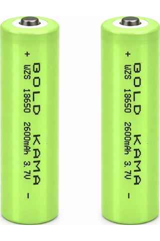 2'li Paket 18650 Şarj Edilebilir Pil - 3.7v 2600mah 2 Adet