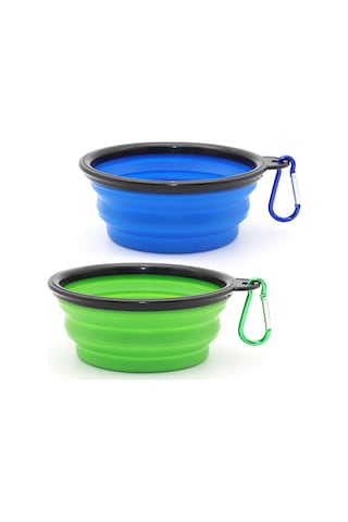 Katlanabilir Silikon Seyehat Pratik Köpek Kedi Mama Ve Su Kabı 350 ML