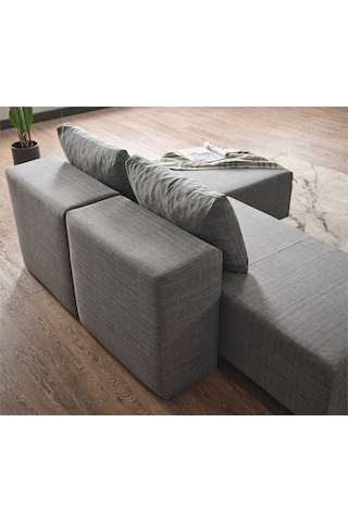 Kagu Corner Poly-m Köşe Takimi-Kanepe-Yatak-Dinlenme 4 Farkli Model Tek Modül Gri