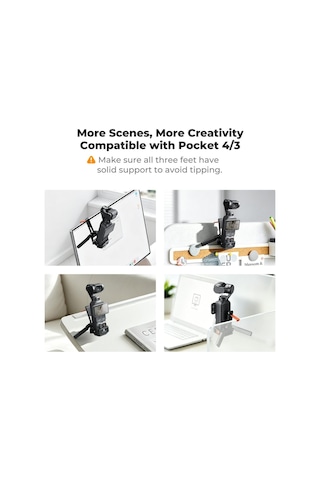 K&f Concept Osmo Pocket 3/4 Için Manyetik Metal Genişleme Çerçevesi, Mini Tripod, Askı