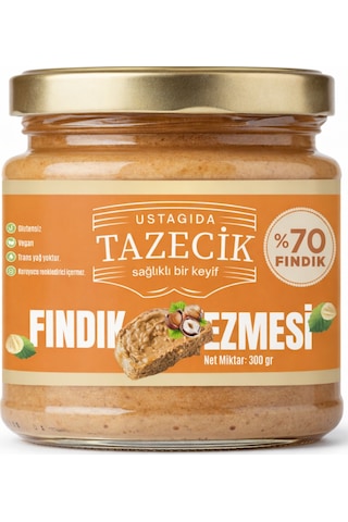Ustagıda Tazecik %70 Fındık Ezmesi 300 Gram Glütensiz - Vegan