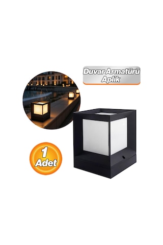 Mega Set Üstü Bahçe Duvar Armatürü Aplik Suya Dayanıklı Dış Mekan Aydınlatma Modern Siyah Gövde Sku: Smgstk5e5ed392f4 AÇIK GRİ KAHVE KARIŞIMI