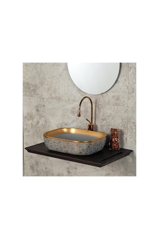 Eh-4290mgr Tezgah Üstü Porselen Lavabo Gri