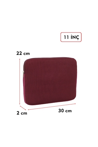 Dada Ultra Hafif 125gr Bordo Renk File Tablet Kılıfı 10"-11" inç Air Darbe Emici Korumalı Unisex