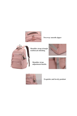 Yifomall Kadın Çanta, Ortaokul-ilköğretim, Nylon Materyal, Ağırlık 600g, 12.6lx17.7hx8.6w, Çift Taraflı Cep, Ön Bölme Organizatör, Pembe Renk, Hafif Ve Dayanıklı Sırt Çantası Çok Renkli