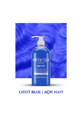 Omega Plus Bad Girl Açık Mavi Amonyaksız Renkli Saç Boyası 250ml