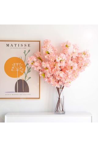 Hangfox 5 Adet Şampanya Rengi 4 Çatal Kullu 140 Gözlü 1.1m Plastik Sakura Dalı - Düğün Ve Ev Dekorasyonu İçin