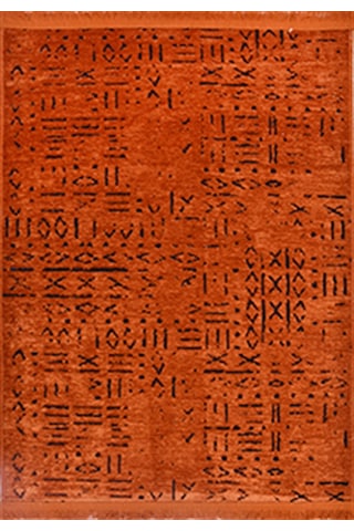 Çam Halı Crea Decolux Vena 8010 Kiremit Özel Kaymaz Tabanlı Pamuk Dokuma Kilim - 80x150