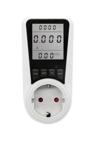 Yuntech01 Beyaz Avrupa Standartlı Akıllı Prizi - Enerji Tüketim Ve Maliyet Ölçer, Büyük Ekranlı, Ac230v-250v 250V 16A