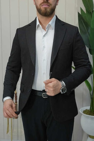 Bys Beystil Sivri Yaka Siyah Ceket 53293 - Slim Fit
