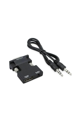 9944 Ses Destekli Hdmı To Vga Monitör Çevirici Adaptör Uyumlu Hdmı Bağlantı Tipi
