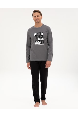 Pierre Cardin Erkek Koyu Gri Pijama Takım 50322655-vr080 Koyu Gri