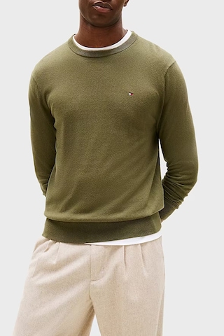 Tommy Hilfiger Pıma Org Ctn Cashmere Crew Neck Erkek Yeşil Kazak - Mw0mw28046 Yeşil