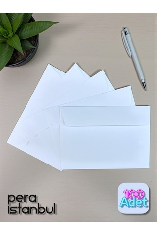100 Adet C6 Beyaz Davetiye Lüks Tebrik Kartı Mektup Mühür Cüzdan Büyük Kapasiteli Zarf 114x162mm