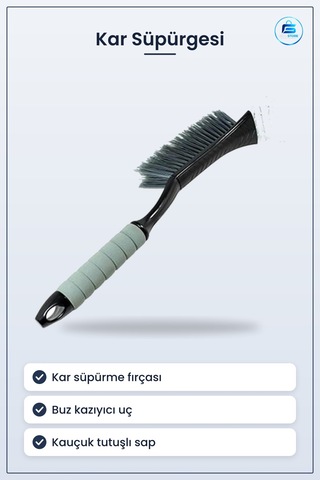 Araç Camı Kar Süpürgesi Buz Kazıyıcı Fırça 53 Cm Kauçuk Saplı Kış Diğer