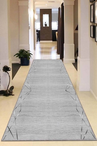 Gri Kaymaz Modern Kesme Rulo Özel Ölçülü Yolluk Ar1497n11