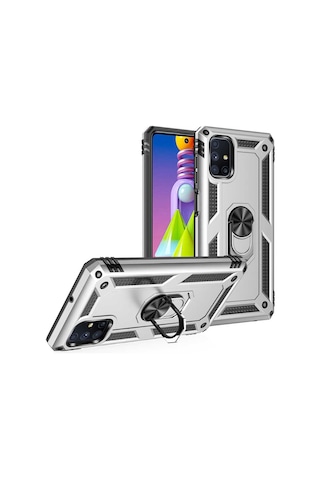 Galaxy M51 Kılıf Zore Vega Yüzük Standlı Zırh Kılıf