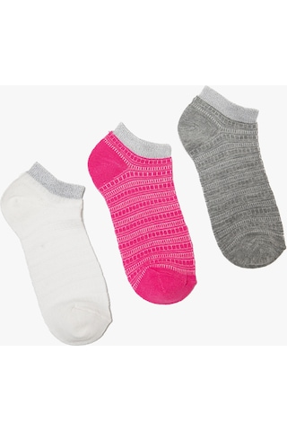 Koton Basic 3'lü Patik Çorap Seti Çok Renkli Pembe 3wak80361aa 3WAK80361AA909 Pembe