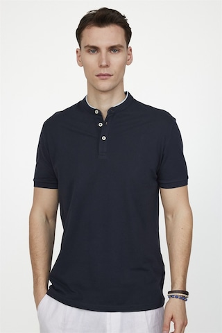 Tudors Erkek Slim Fit Hakim Yaka Pike Pamuk Latcivert Tişört 27218 Lacivertvert Lacivert