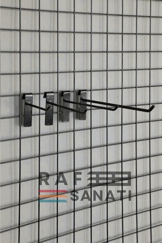 Siyah Tel Pano Kancası 30 Cm - Askı Kanca Raf Askısı Raf Aksesuar Tel Askı Çorap Kancası 25 Adet