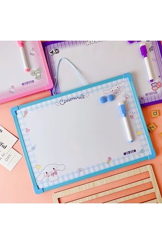 Snapbuy Sanrio Temalı Kuromi Seçenekli Silinebilir Mıknatıslı Yazı Tahtası Harf Ve Rakamlı, Duvara Asılabilir Mavi