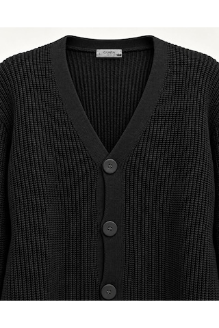 Classics Men Günsa Comfort Fit Erkek Tam Düğmeli Triko Ceket - 7833 Siyah