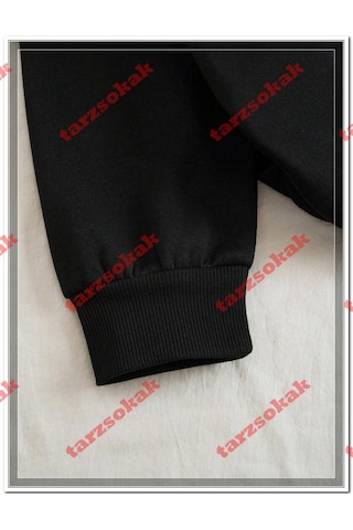 Startmore Japon Tokyo Sakura Baskı Bahar Rahat Kadın Kazak Kazak Sıcak Yumuşak Hoodies Gevşek Crewneck siyah