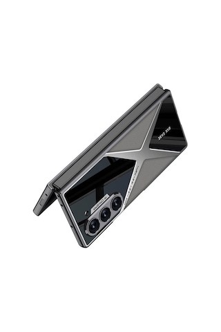 Galxy Uyumlu Z Fold 6 Kılıf Ultra İnce Kamera Korumalı Pc + Deri Arka Yüzey Zore X-pro Kapak-siyah Siyah