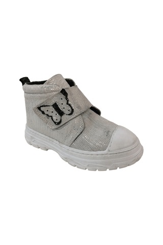 Ortopedikal 1001 Ridente Gümüş Simli Parlak Patik Kız Çocuk Bot % 100 Deri Kalın Tek Cırtlı Gümüş