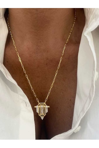 Vogutima Jewelery & Silver By Leyla Altın Tasarım 18 K Altın Kaplama 925 Ayar Gümüş Kolye