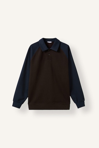Defacto Regular Fit Polo Yaka Raglan Kol Sweatshirt H5042ax26aunv64 Lacivert-nv64