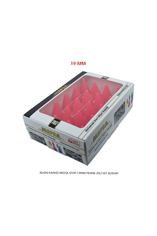 Bijon Kapağı Sivri 19 Mm Pembe 20 Li Set