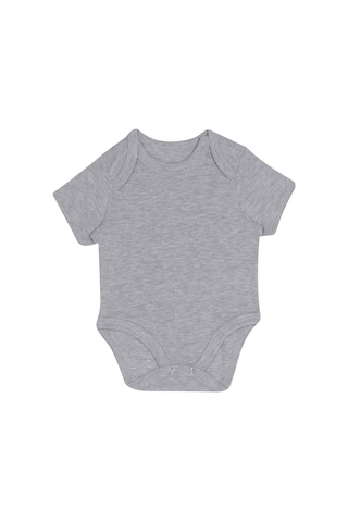 Bebek Kısa Kol Body Gri Melanj