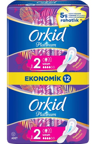Orkid Platinum Hijyenik Ped Uzun 12'li