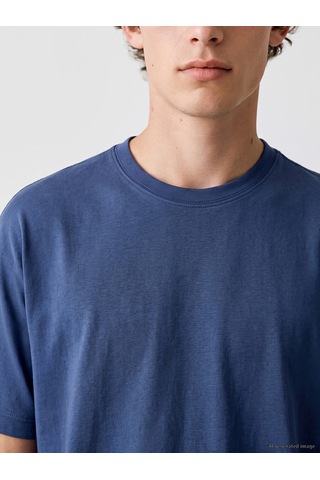 LC Waikiki Lc Waıkıkı İndigo Bisiklet Yaka Kısa Kollu Erkek Pijama Üst Indigo