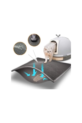 Moveevo Kedi Kumu Tutucu Ped Dev Boy Eva Çift Katlı Kum Pedi