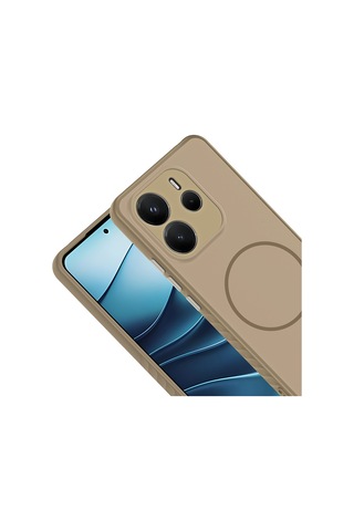 Maks Technology Redmi Note 14 4g Kılıf M-safe Şarj Özellikli Mkst Tea Kapak - Gold Altın