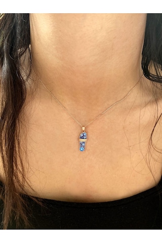 Nazar Boncuklu Gold Açık Terlik Kolye Rose - Gold -  Gümüş