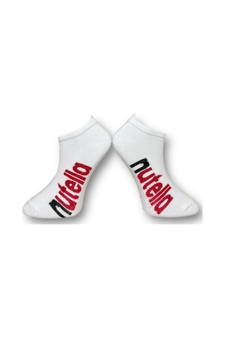 3'lü Unısex Çikolata Temalı Esnek Nem Alabilen Pamuklu Spor Patik Çoraplar Çok Renkli