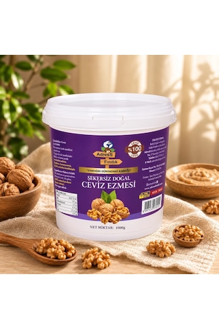 Adress Fındık Şekersiz Ceviz Ezmesi 1 KG