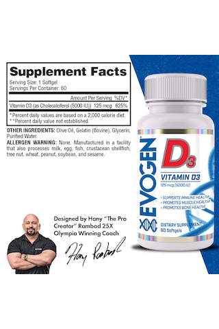 Evogen Vitamin D3 5000 Iu 60 Softgels