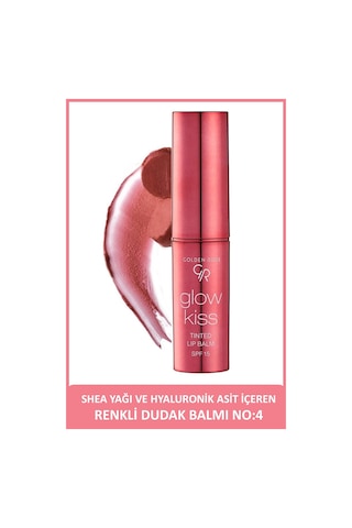 Golden Rose Glow Kiss Tinted Shea Yağı Hyaluronik Asit Ve Vitamin E İçeren Renkli Dudak Balmı 04 Peach Shake