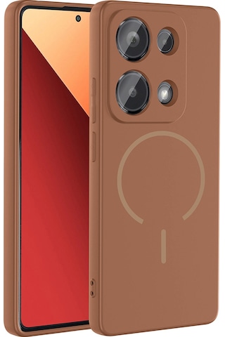 Redmi Note 13 Pro 4g Kılıf M-safe Şarj Özellikli Mkst Meta Kapak - Kahverengi Kahverengi