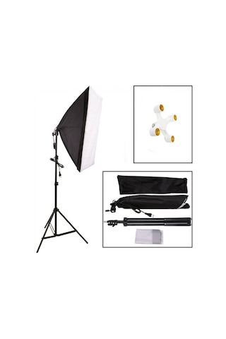 Fototek 50 x 70 CM 4 Duylu Sürekli Işık Softbox + 2 M Işık Ayağı