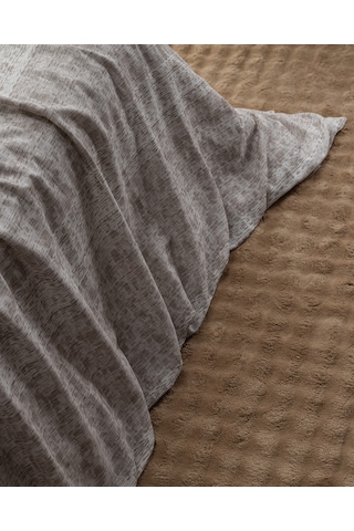 Petrus Tek Kişilik %100 Pamuk Madame Coco Crep Baskılı Nevresim Takımı - Bej 8684427178775 Ekru