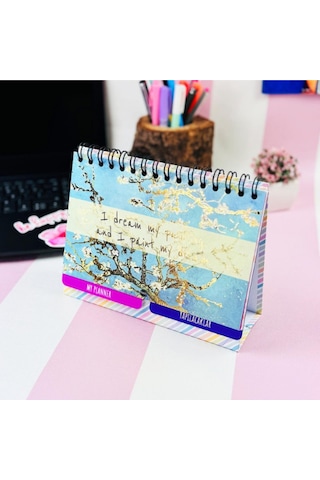 Badem Çiçeği Tasarımlı Konuşan Planner 1227 Renkli